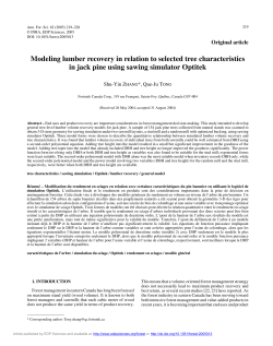 Modeling lumber recovery in relation to selected tree characteristics