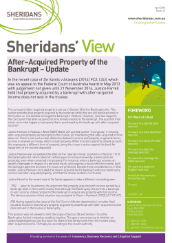 April 2015 - Sheridans Chartered Accountants