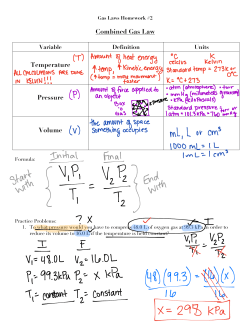 Combined Gas Law notes and PRACTICE
