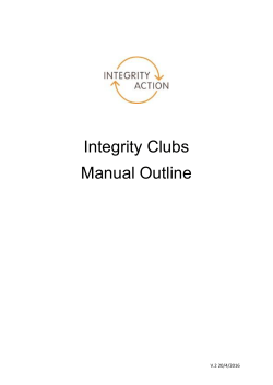 Integrity Clubs Manual Outline