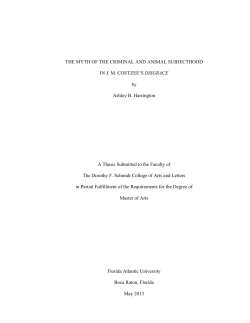 THE MYTH OF THE CRIMINAL AND ANIMAL SUBJECTHOOD IN