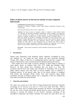 Effect of abiotic factors on the burrow density of some sympatric