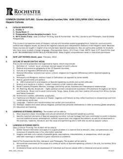 Course discipline/number/title: HUM 1001/SPAN 1001: Introduction
