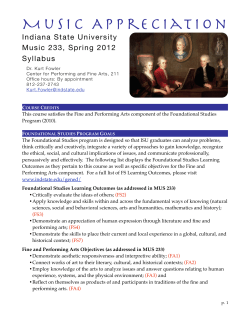 Music Appreciation - Indiana State University