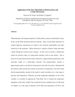 Application of the One-Third Rule in Hydrocarbon and Crude Oil