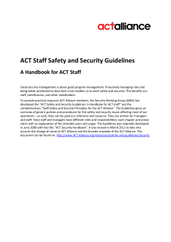 ACT Staff Safety and Security Guidelines