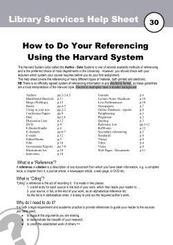 How to Do Your Referencing Using the Harvard System