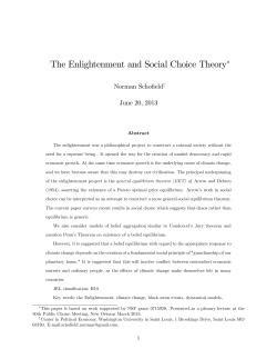 The Enlightenment and Social Choice Theory&lowast;