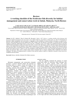 Review: A working checklist of the freshwater fish diversity for habitat