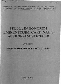 studia in honorem eminentissimi cardinalis alphonsi m. stickler