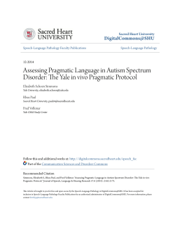 Assessing Pragmatic Language in Autism Spectrum Disorder: The