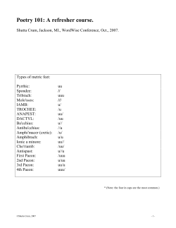 Poetry 101: A refresher course.