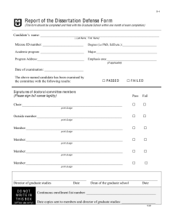 Dissertation Defense Form