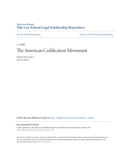 The American Codification Movement