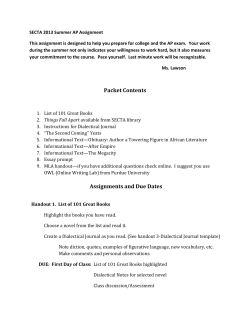 Packet Contents Assignments and Due Dates