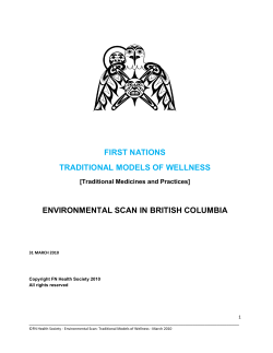 FIRST NATIONS TRADITIONAL MODELS OF WELLNESS