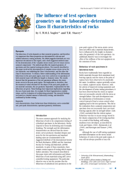 The influence of test specimen geometry on the laboratory