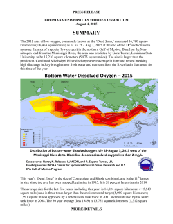 Press Release on 2015 Hypoxic Zone