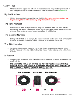 1. ATV Tires By the Numbers The First Number The Second Number