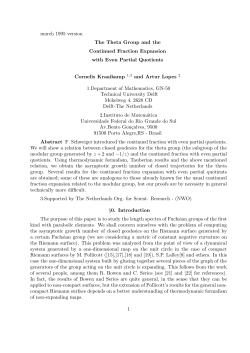 The Theta Group and the Continued