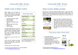 Hidden Costs of Water Coolers Water Coolers: Bottles are Best