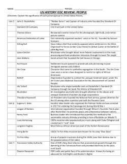 US HISTORY EOC REVIEW: PEOPLE