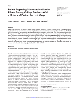 Beliefs Regarding Stimulant Medication Effects Among