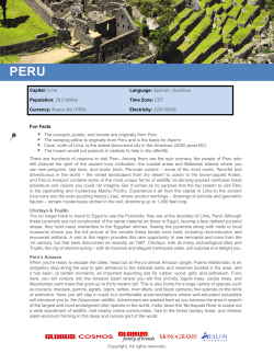 Copyright, All rights reserved. Capital: Lima Language: Spanish