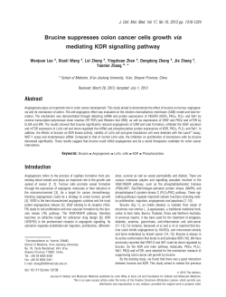 Brucine suppresses colon cancer cells growth via mediating KDR