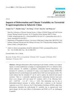 Impacts of Deforestation and Climate Variability on Terrestrial