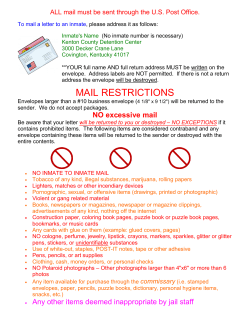 To mail a letter to an inmate, please address it as