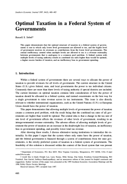 Optimal Taxation in a Federal System of Governments