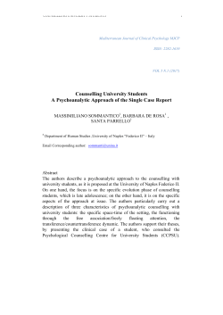Counselling University Students A Psychoanalytic Approach of the