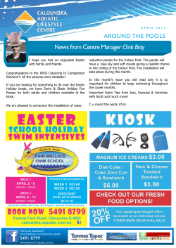 News from Centre Manager Chris Bray