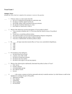 Texas Exam 1