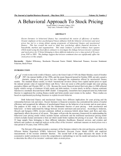 A Behavioral Approach To Stock Pricing