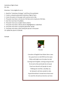 Canterbury Pilgrim Poem Mr. Geis Directions: To be eligible for an A