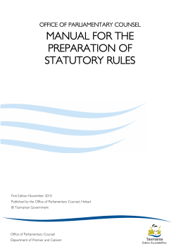 manual for the preparation of statutory rules