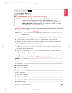 Appositive Phrases