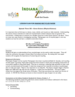 LESSON PLAN FOR MAKING RECYCLED PAPER Episode