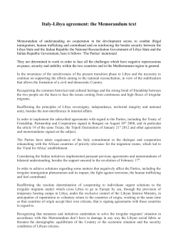 Memorandum Italy &ndash; Libya