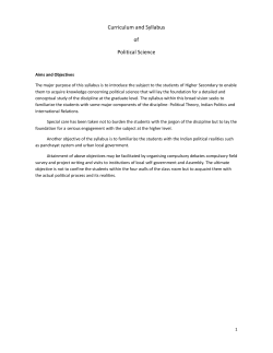 Curriculum and Syllabus of Political Science