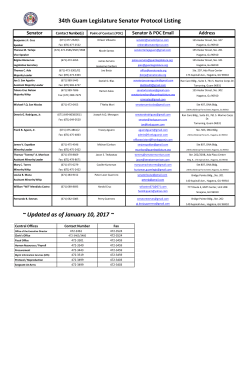 34th Guam Legislature Senator Protocol Listing ~ Updated as of