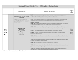 Pacing Guide High School CP English 1