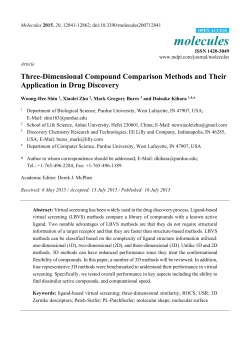 Three-Dimensional Compound Comparison Methods and Their