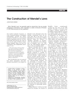 The construction of Mendel`s laws