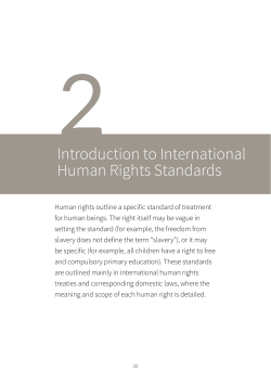 Introduction to International Human Rights Standards - SHAPE-SEA