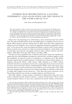 Interest Rate Restrictions in a Natural Experiment
