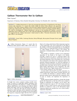 Galilean Thermometer Not So Galilean