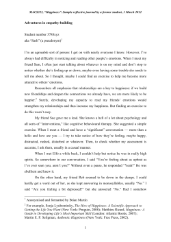 Sample reflective journal